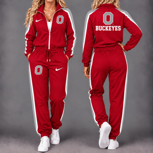 Ohio State Buckeyes | Premium NCAA Game Day Waterproof Windbreaker Zip-Up Tracksuit Set