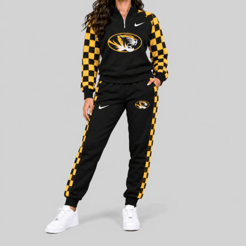 Missouri Tigers | NCAA Checkerboard Sleeve Quarter Zip Set TD