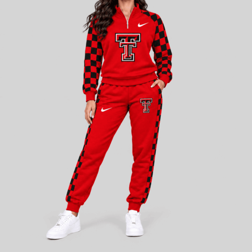 Texas Tech Red Raiders | NCAA Checkerboard Sleeve Quarter Zip Set TD
