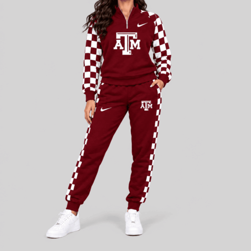 Texas A&M Aggies | NCAA Checkerboard Sleeve Quarter Zip Set TD