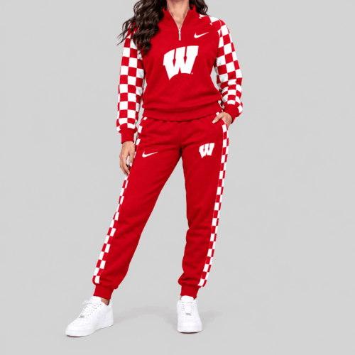 Wisconsin Badgers | NCAA Checkerboard Sleeve Quarter Zip Set TD