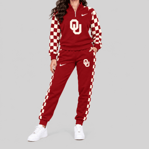 Oklahoma Sooners | NCAA Checkerboard Sleeve Quarter Zip Set TD