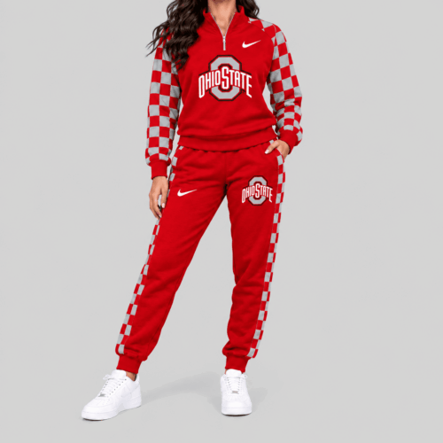 Ohio State Buckeyes | NCAA Checkerboard Sleeve Quarter Zip Set TD