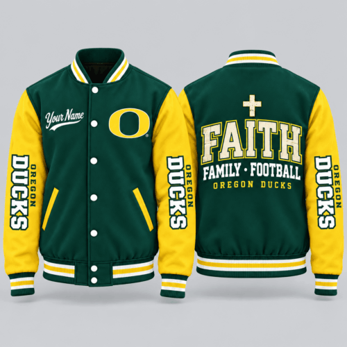 Oregon Ducks | NCAA Faith Family Football Varsity Jacket TD