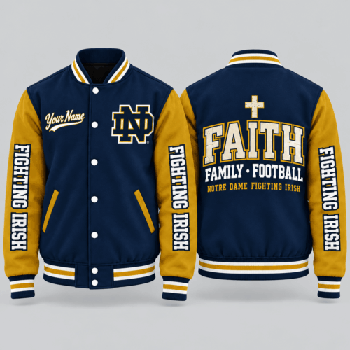 Notre Dame Fighting Irish | NCAA Faith Family Football Varsity Jacket TD