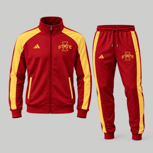 Iowa State Cyclones | NCAA Classic Stripe Track Jacket Jogger Set TD