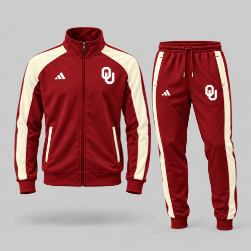 Oklahoma Sooners | NCAA Classic Stripe Track Jacket Jogger Set TD