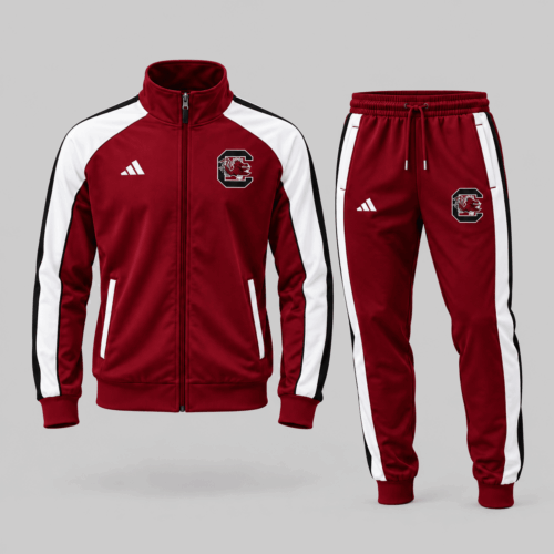 South Carolina Gamecocks | NCAA Classic Stripe Track Jacket Jogger Set TD