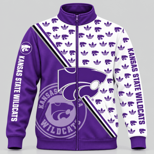 Kansas State Wildcats | NCAA Diagonal Split Logo Pattern Jacket TD