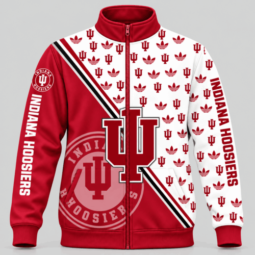 Indiana Hoosiers | NCAA Diagonal Split Logo Pattern Jacket TD