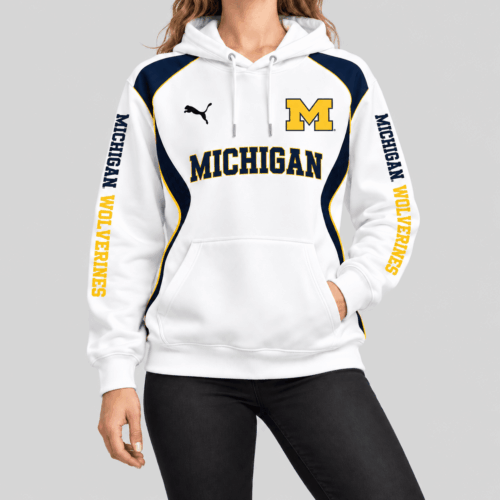 Michigan Wolverines | NCAA Contrast Panel Wordmark Hoodie TD