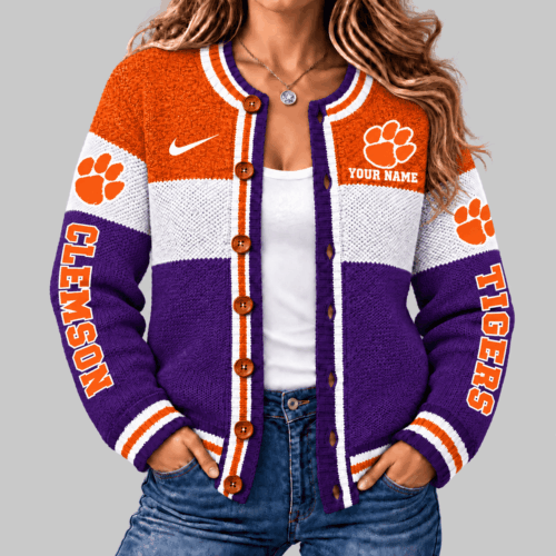 Clemson Tigers | NCAA Fleece Color Block Cardigan TD