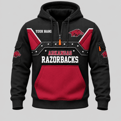 Arkansas Razorbacks | NCAA Utility Panel Half Zip Hoodie TD