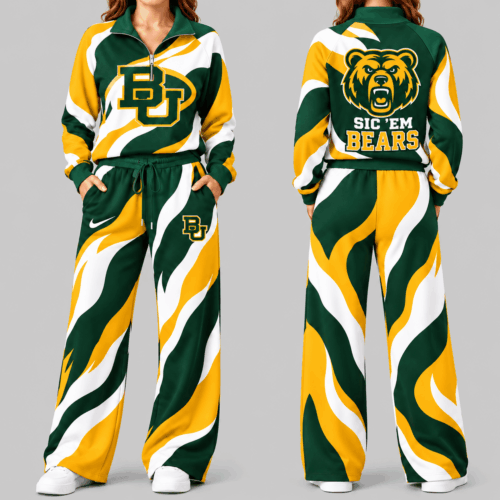 Baylor Bears | NCAA Wave Pattern Mascot Quarter Zip Set TD