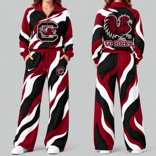 South Carolina Gamecocks | NCAA Wave Pattern Mascot Quarter Zip Set TD