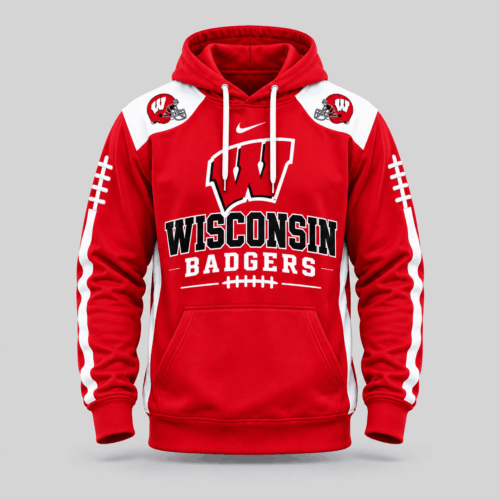 Wisconsin Badgers | NCAA Football Laces Sleeve Hoodie TD