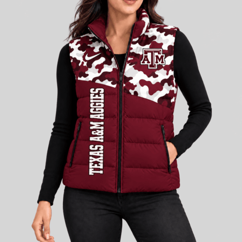 Texas A&M Aggies | NCAA Camo Panel Puffer Vest TD