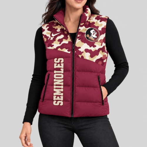 Florida State Seminoles | NCAA Camo Panel Puffer Vest TD