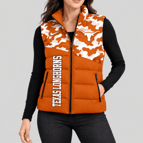 Texas Longhorns | NCAA Camo Panel Puffer Vest TD