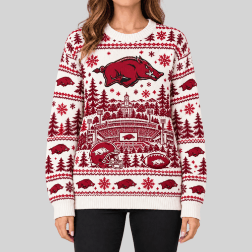 Arkansas Razorbacks | NCAA Stadium Christmas Knit Sweater TD