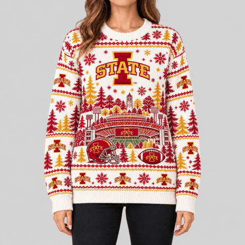 Iowa State Cyclones | NCAA Stadium Christmas Knit Sweater TD
