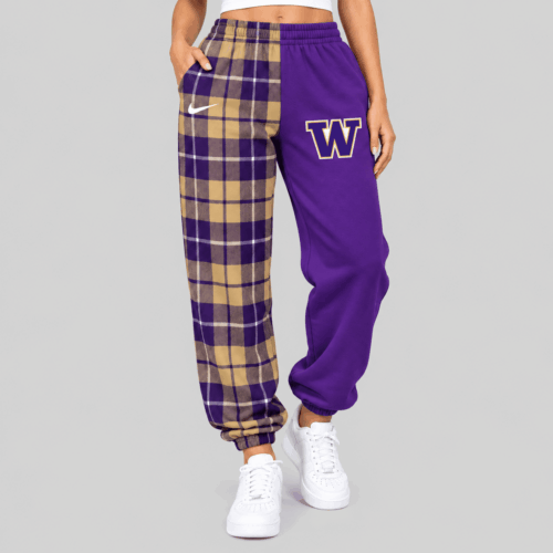 Washington Huskies | NCAA Plaid Split Jogger Pants TD