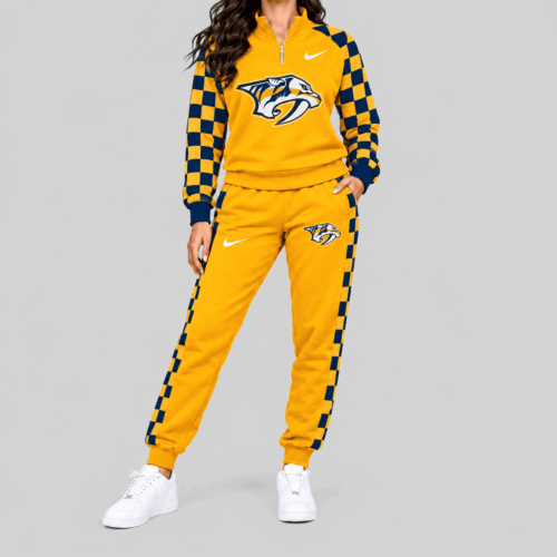 Nashville Predators | NHL Checkerboard Sleeve Quarter Zip Set TD