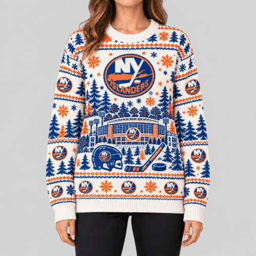 New York Islanders | NHL Stadium Christmas Knit Sweater TD