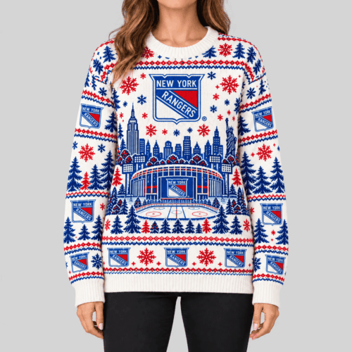 New York Rangers | NHL Stadium Christmas Knit Sweater TD