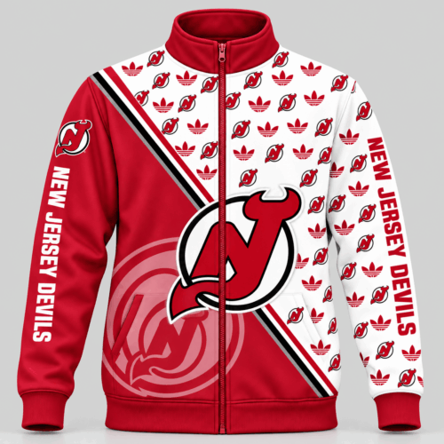 New Jersey Devils | NHL Diagonal Split Logo Pattern Jacket TD