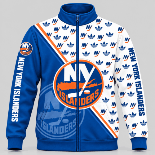 New York Islanders | NHL Diagonal Split Logo Pattern Jacket TD
