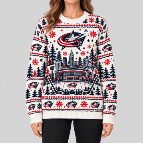 Columbus Blue Jackets | NHL Stadium Christmas Knit Sweater TD