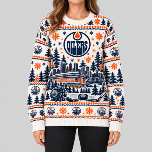 Edmonton Oilers | NHL Stadium Christmas Knit Sweater TD
