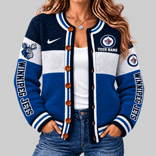 Winnipeg Jets | NHL Fleece Color Block Cardigan TD