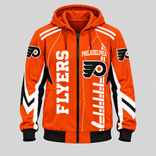 Philadelphia Flyers | NHL Football Lace Zip Hoodie TD