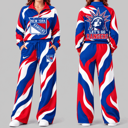 New York Rangers | NHL Wave Pattern Mascot Quarter Zip Set TD