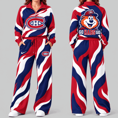 Montreal Canadiens | NHL Wave Pattern Mascot Quarter Zip Set TD