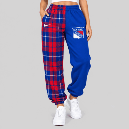 New York Rangers | NHL Plaid Split Jogger Pants TD
