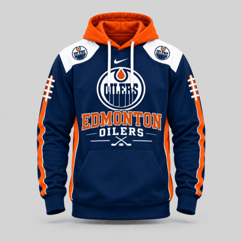Edmonton Oilers | NHL Football Laces Sleeve Hoodie TD