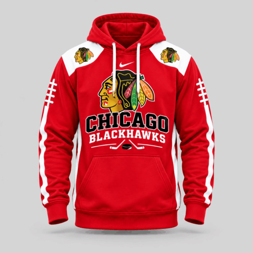 Chicago Blackhawks | NHL Football Laces Sleeve Hoodie TD