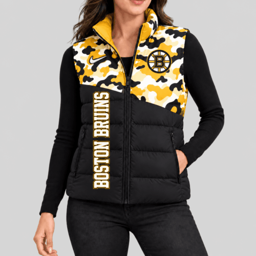 Boston Bruins | NHL Camo Panel Puffer Vest TD