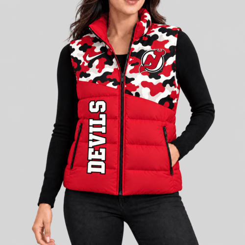 New Jersey Devils | NHL Camo Panel Puffer Vest TD