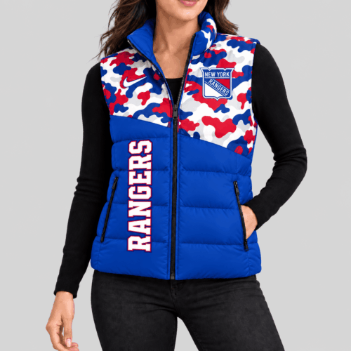 New York Rangers | NHL Camo Panel Puffer Vest TD