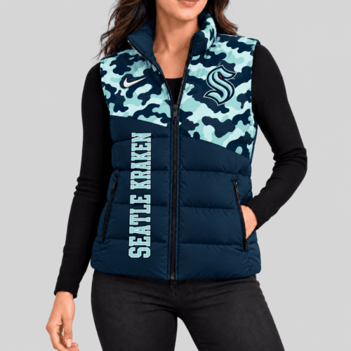 Seattle Kraken | NHL Camo Panel Puffer Vest TD