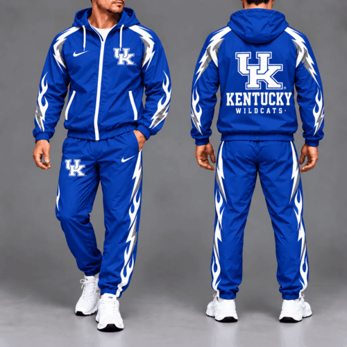 Kentucky Wildcats | Premium NCAA Elevate Performance Full-Zip Hooded Jacket & Jogger Pants Set NTH1