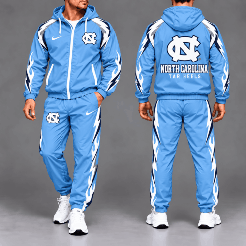 North Carolina Tar Heels | Premium NCAA Elevate Performance Full-Zip Hooded Jacket & Jogger Pants Set NTH1