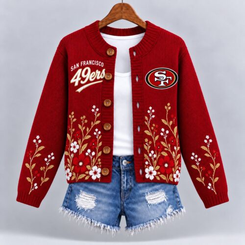 San Francisco 49ers | Premium NFL Vintage Wildflower Cardigan