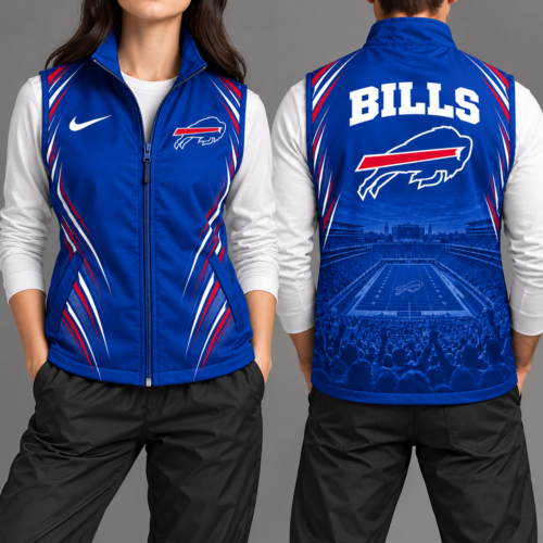 Buffalo Bills | Premium NFL Sports Team Graphic Zip-Up Sleeveless Vest