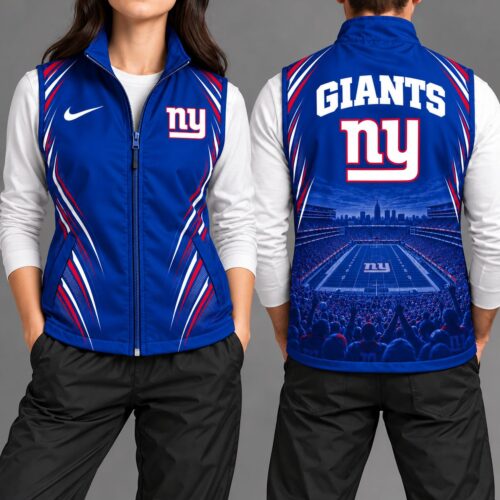 New York Giants | Premium NFL Sports Team Graphic Zip-Up Sleeveless Vest