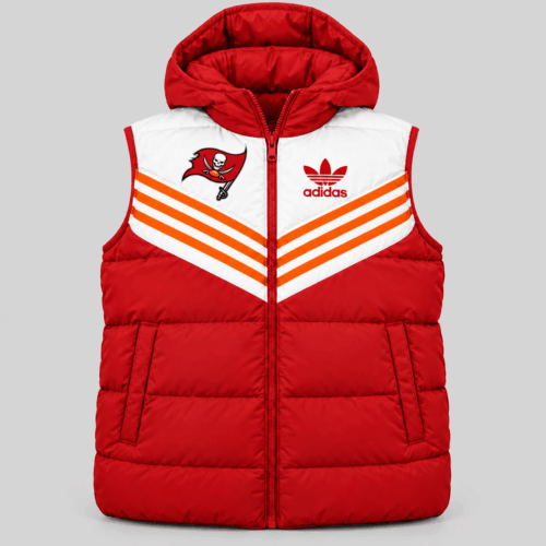 Tampa Bay Buccaneers | NFL Chevron Stripe Hooded Puffer Vest TD